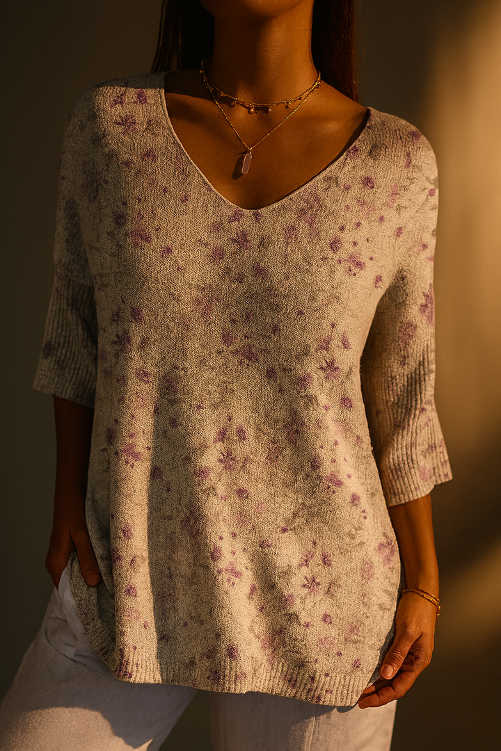 Claudine | Vintage Floral Knit Top