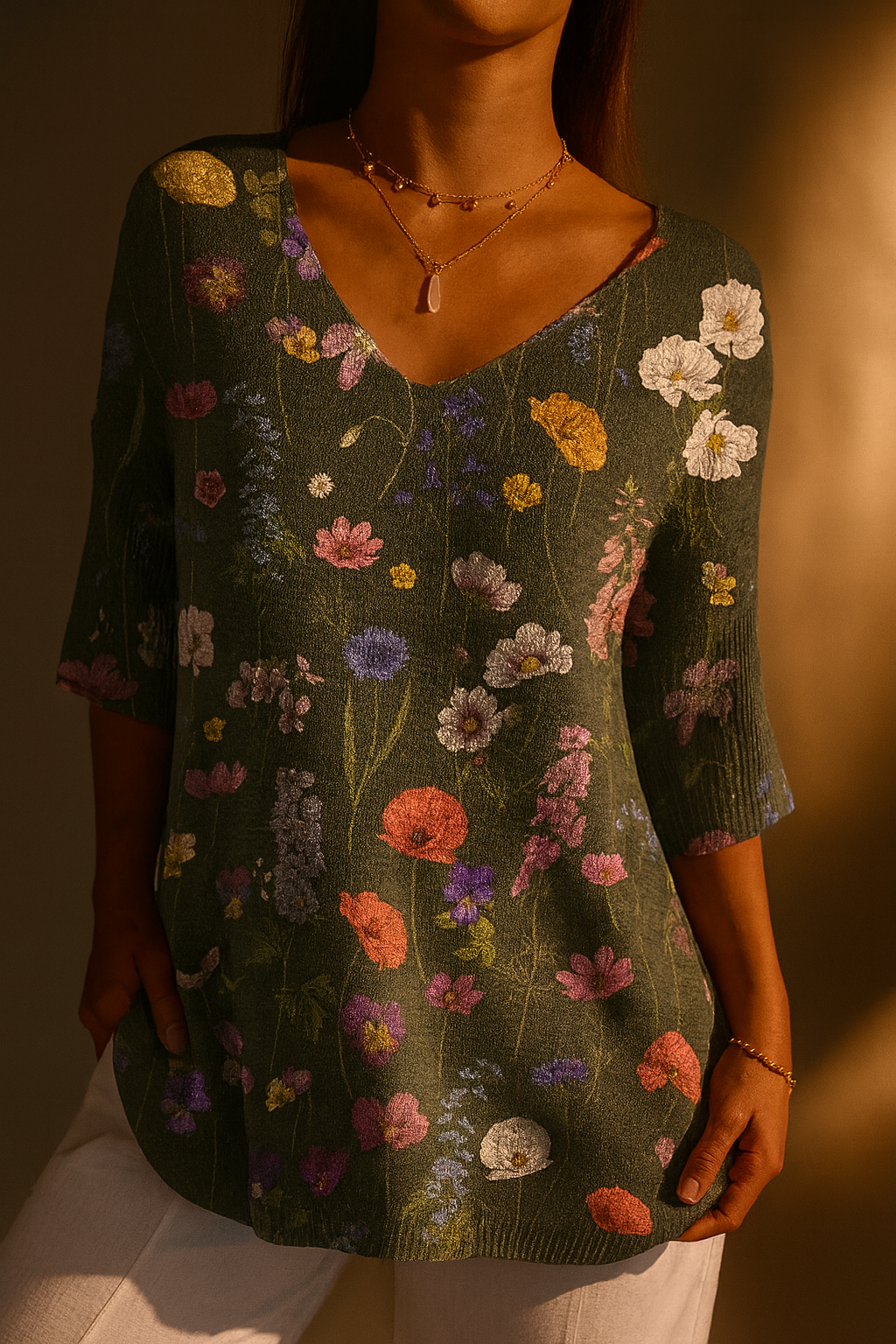 Valerie | Vintage Floral Knit Top