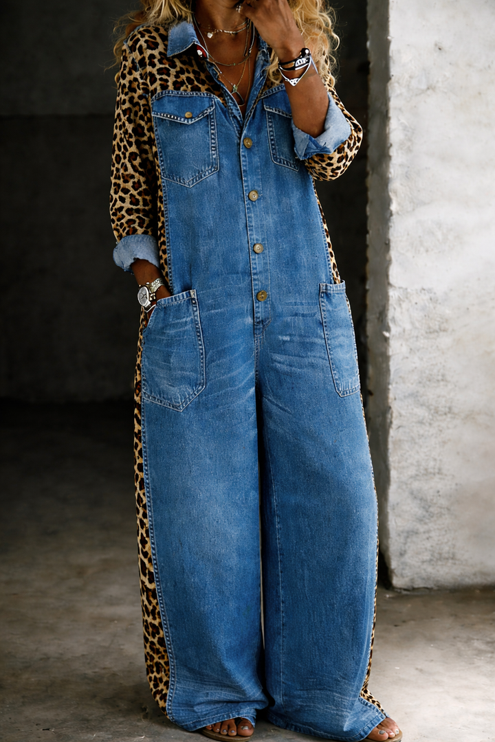 Amanda | Soft Denim Shirt Jumpsuit