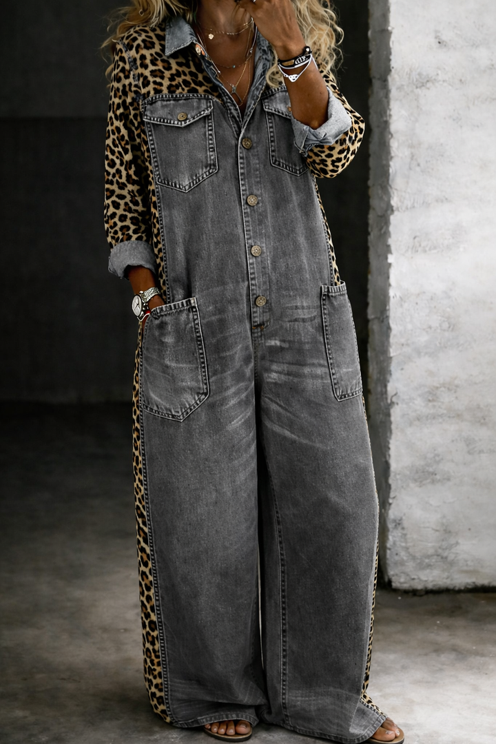 Amanda | Soft Denim Shirt Jumpsuit