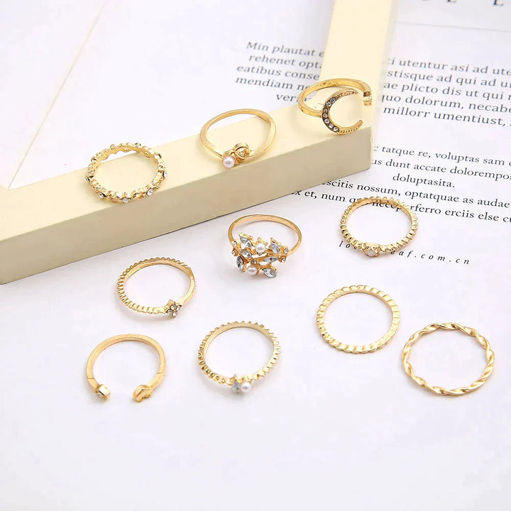 10 pairs of bohemian rings in silver and gold
