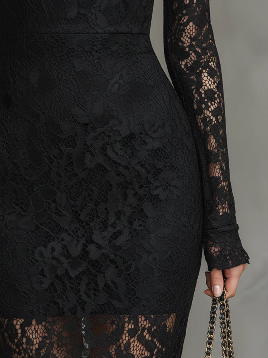 ALTHEA™ | The Black Lace Maxi Dress