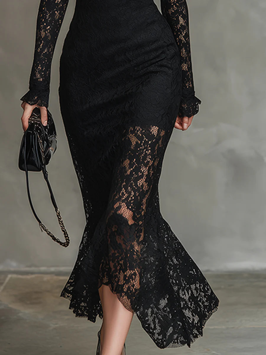 ALTHEA™ | The Black Lace Maxi Dress