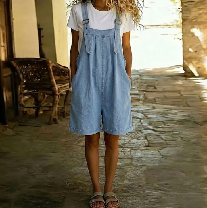 Saylor | Soft Denim Short Dungarees
