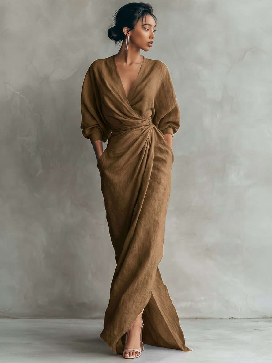 Elara | Linen Blend Maxi Dress