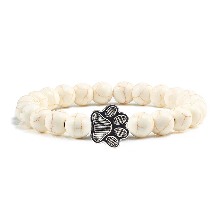 Beaded Paw Bracelet – Natural Stone Design