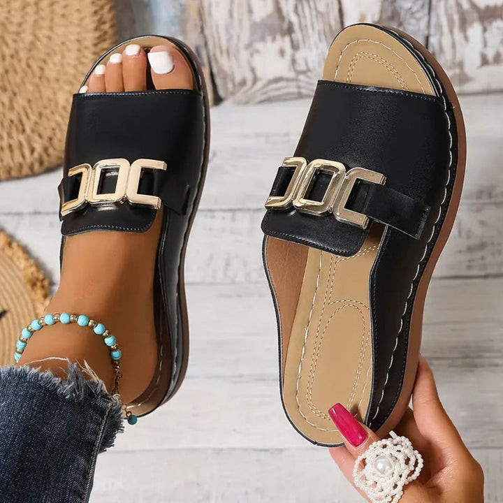 Comfortable Open-Toe Wedge Sandals with Cushioned Insoles
