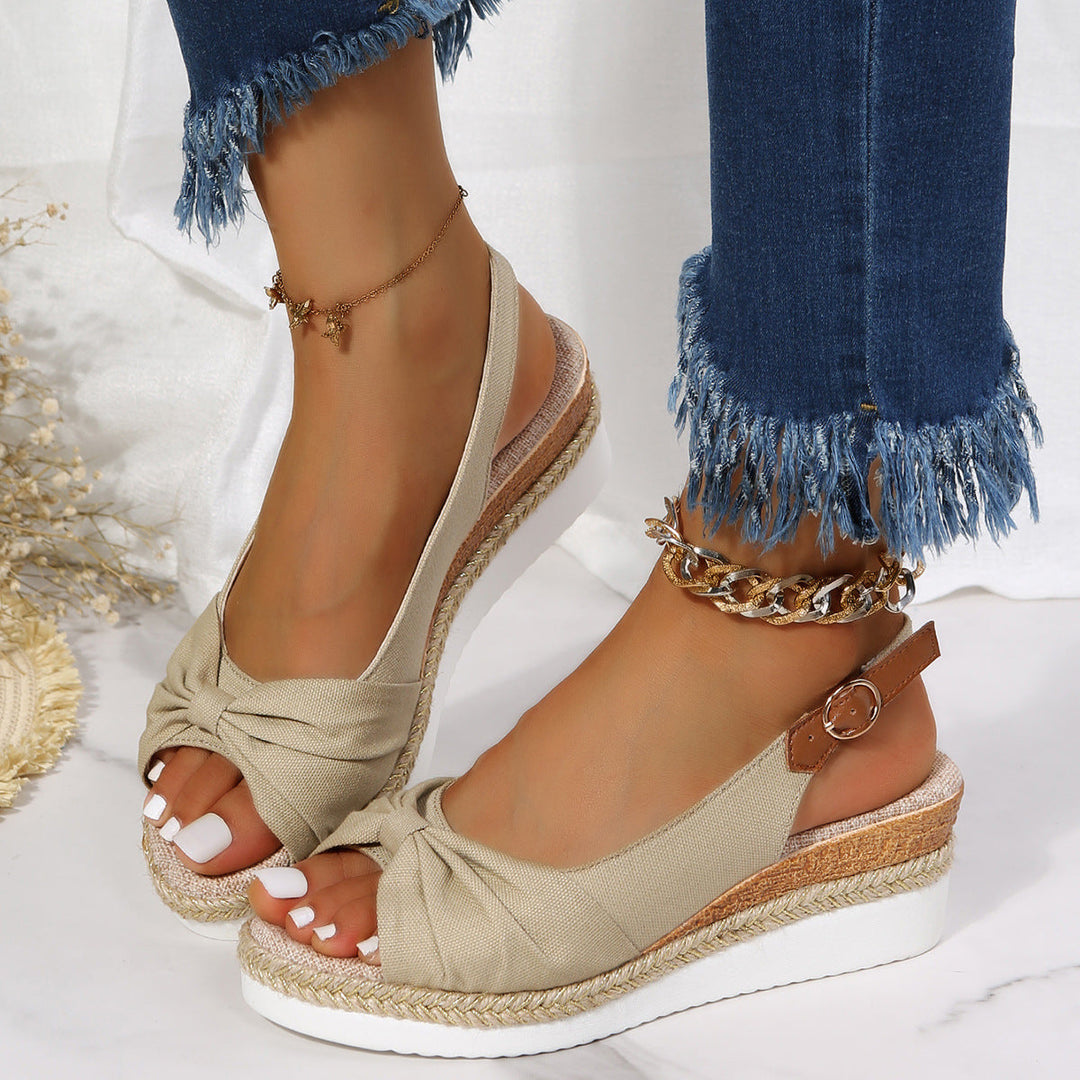 Chic Open-Toe Wedge Sandals for Women: Enhance Your Summer Look with Comfort and Elegance