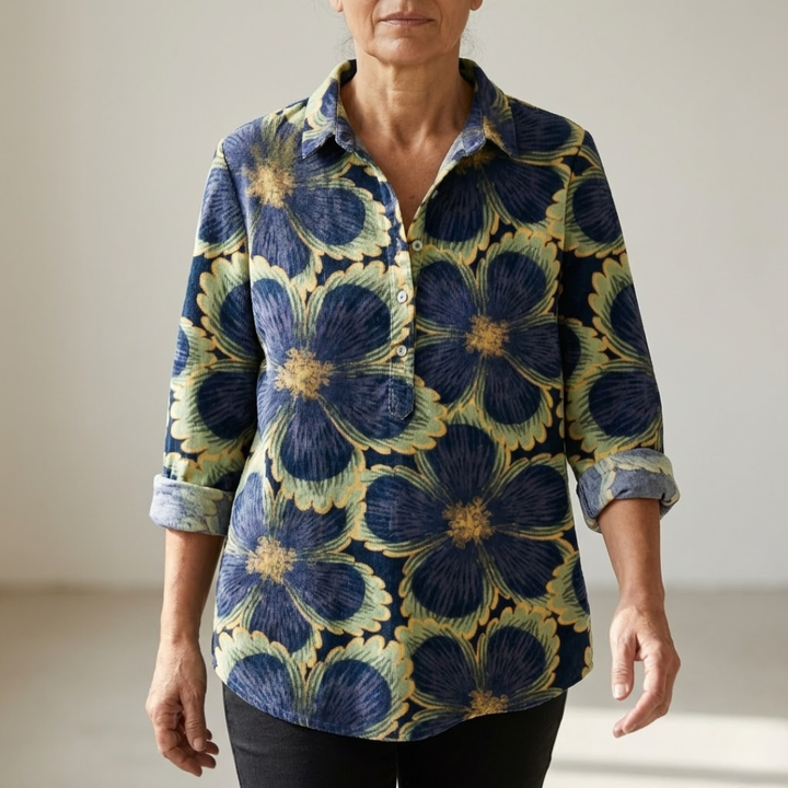Chiara – Patterned linen shirt