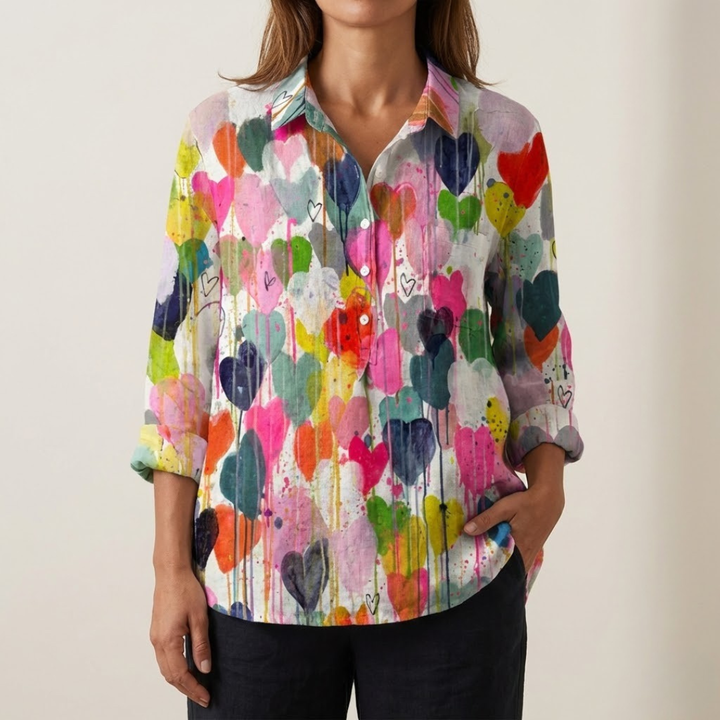 Carlotta – Patterned linen shirt