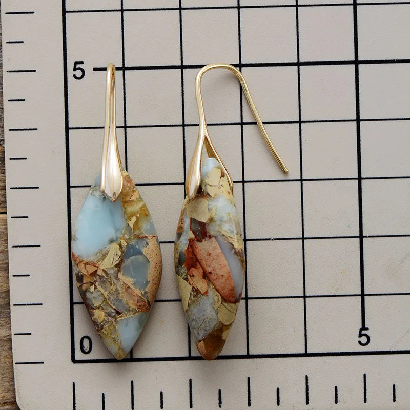 Natural Stone Teardrop Earrings