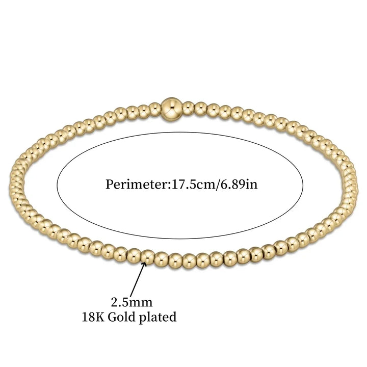 Chic 18K Gold Turquoise Bead Bracelet