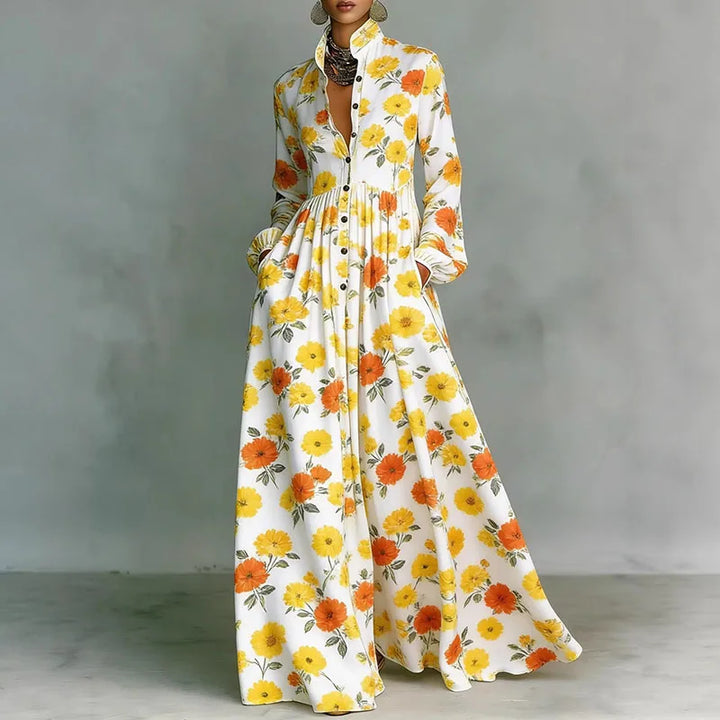 Arlena | Structured Button Maxi Dress