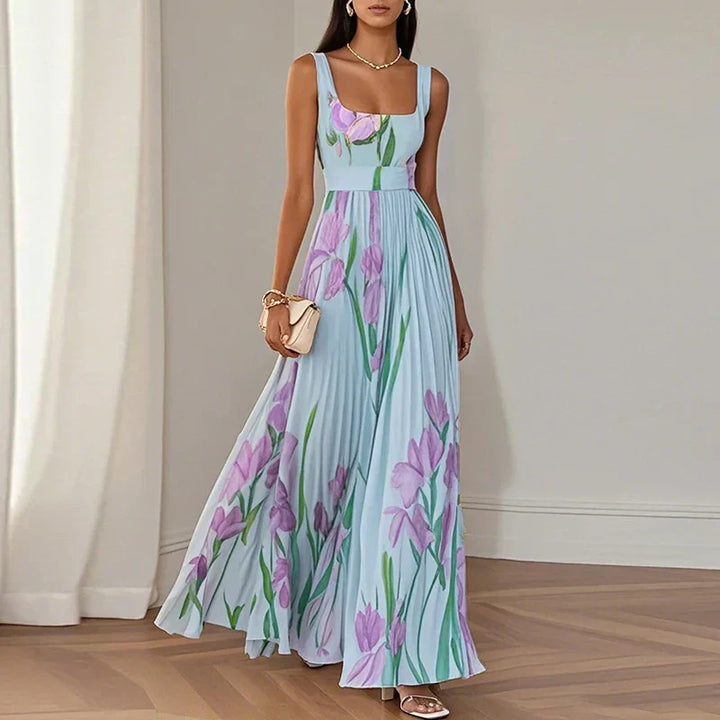 Evelisse | Pleated Floral Maxi Dress
