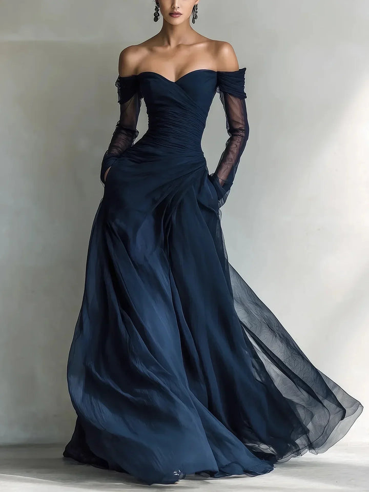 Elaris | Elegant Off-Shoulder Maxi Dress