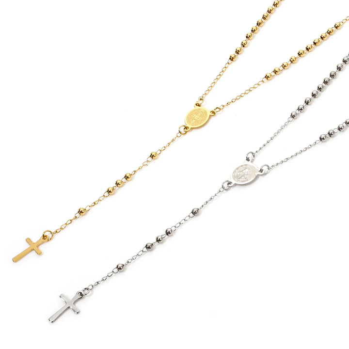 Stainless Steel Rosary Necklace
