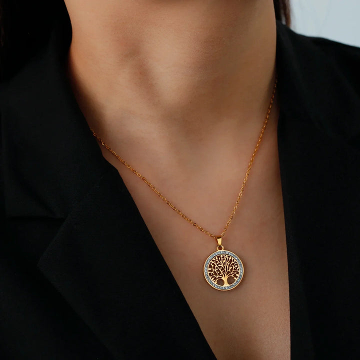 Brilliant Round Tree of Life Pendant