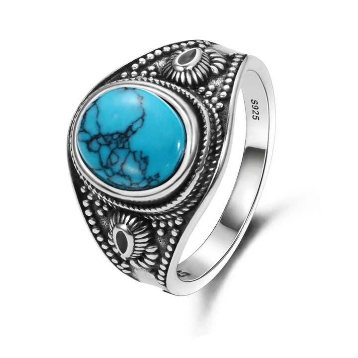 Timeless Oval Turquoise Silver Ring