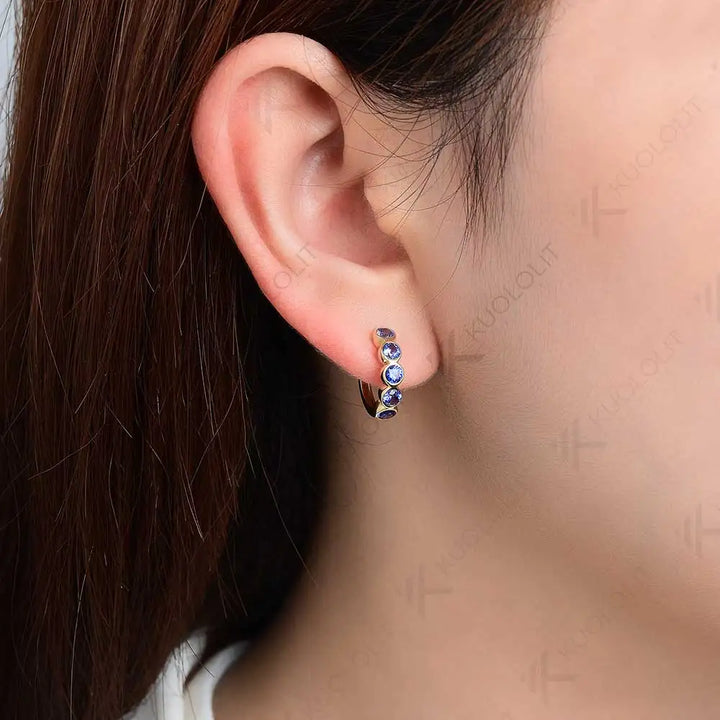 Maelia Aurette Sapphire Hoops