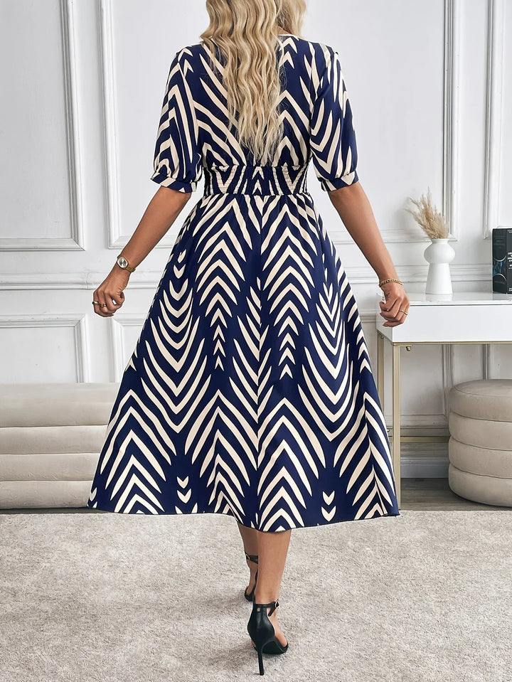 Elara | Geometric Midi Dress