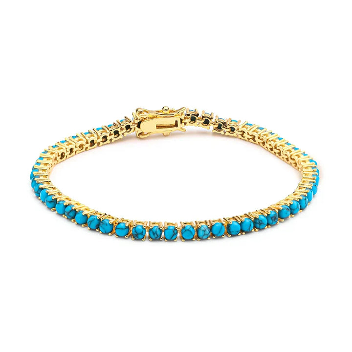 Elegant Gold and Turquoise Chain Bracelet