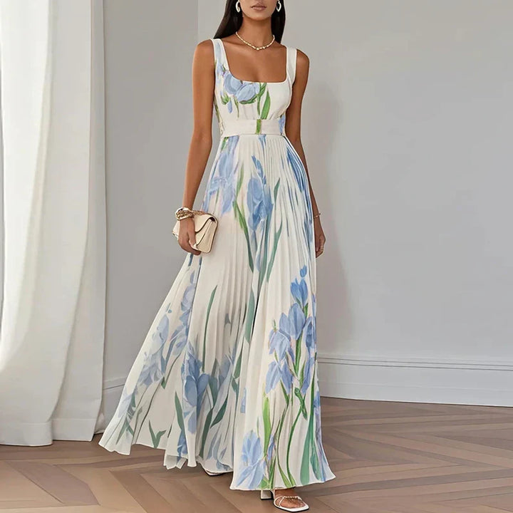 Evelisse | Pleated Floral Maxi Dress