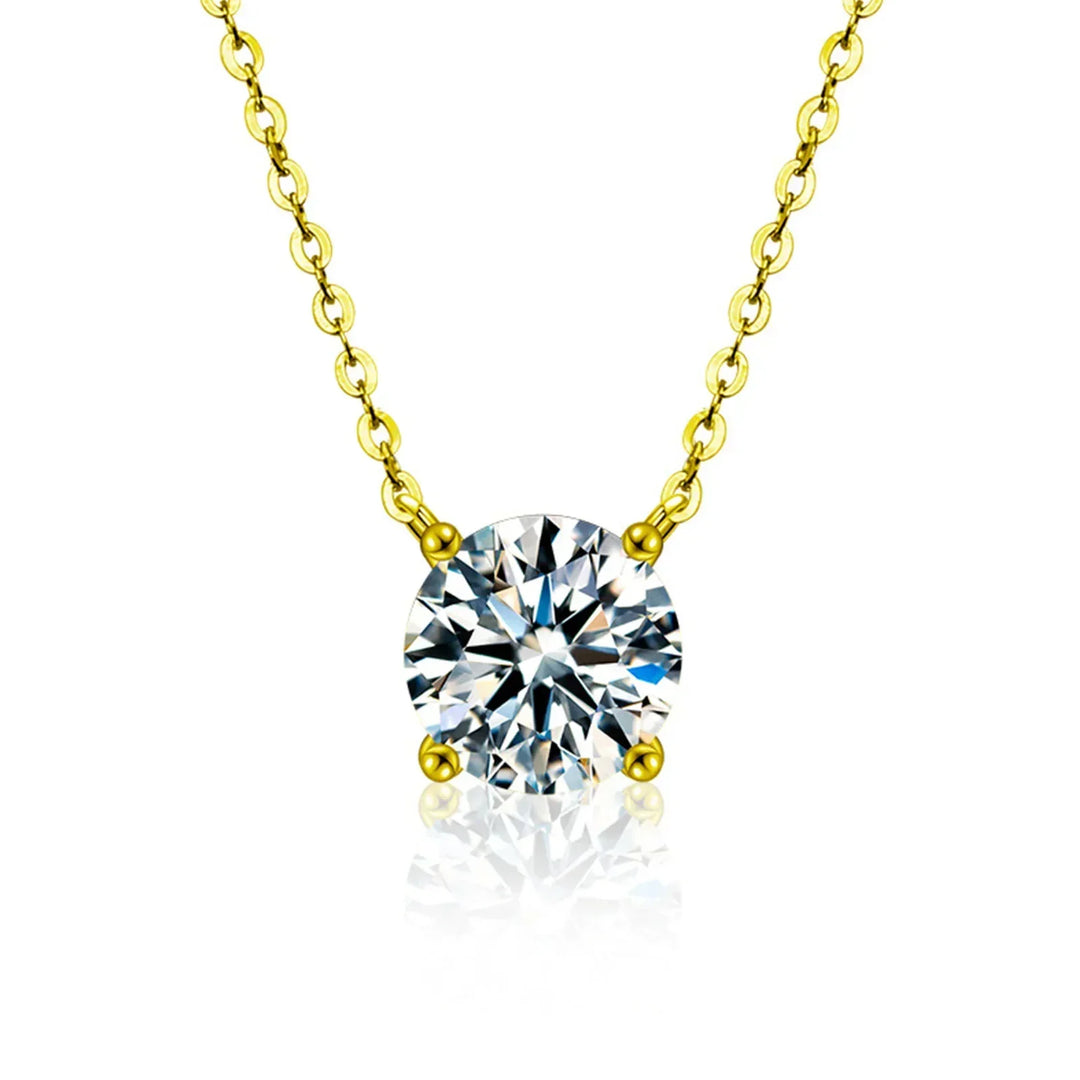 18K Gold-Plated Zircon Necklace in Sterling Silver
