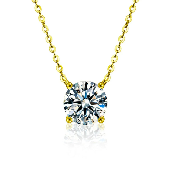 18K Gold-Plated Zircon Necklace in Sterling Silver