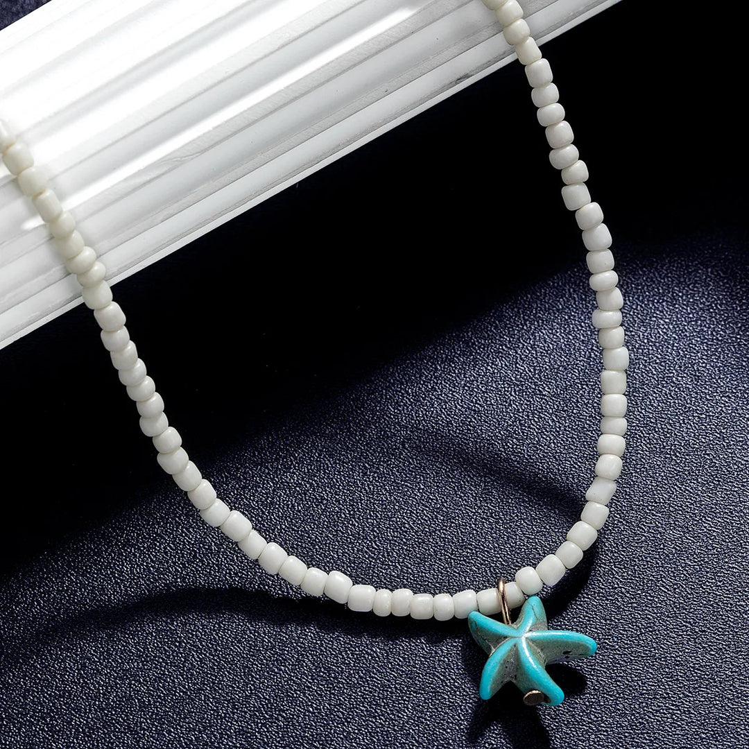 Chic Bohemian Turquoise Starfish Necklace