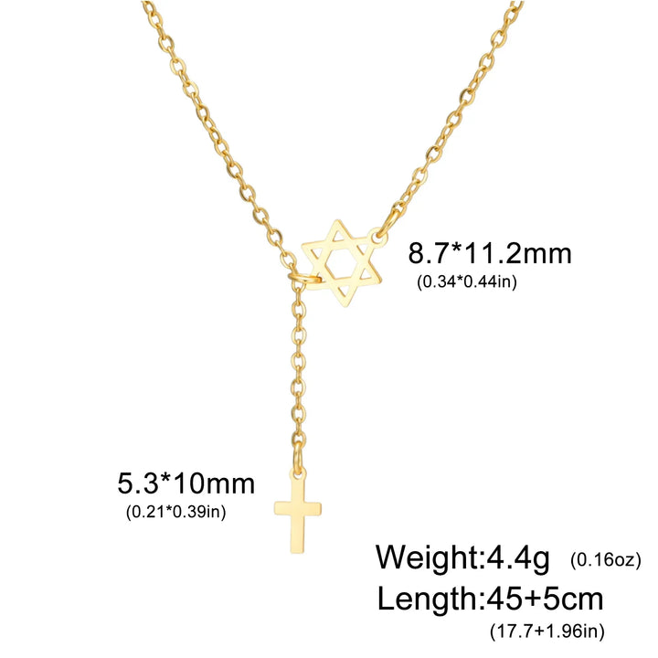 Star & Cross Stainless Steel Necklace
