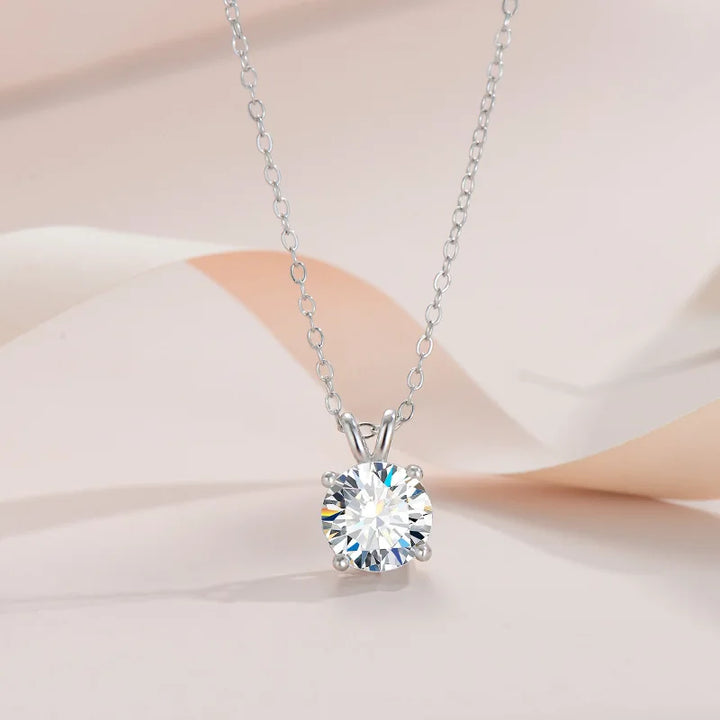 Exclusive Moissanite Diamond Necklace in Sterling Silver