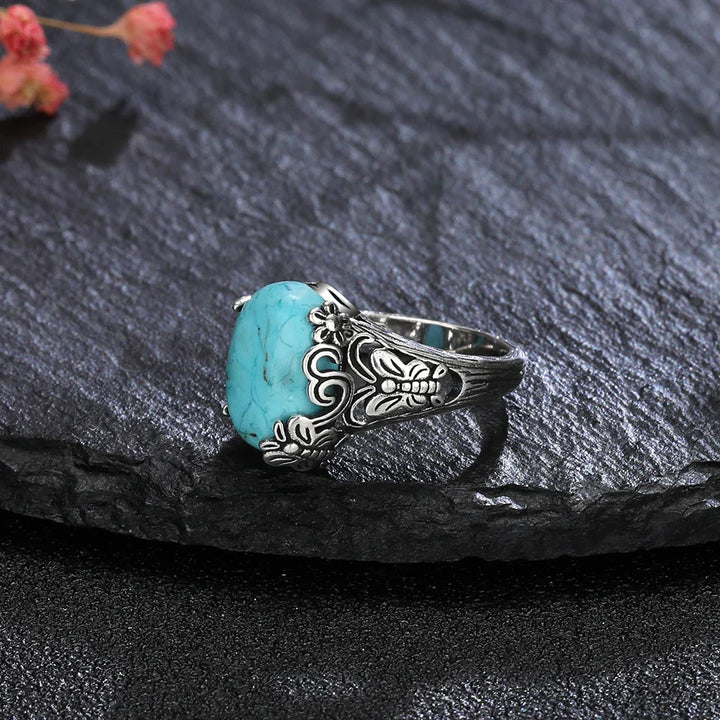 Timeless Oval Turquoise Silver Ring