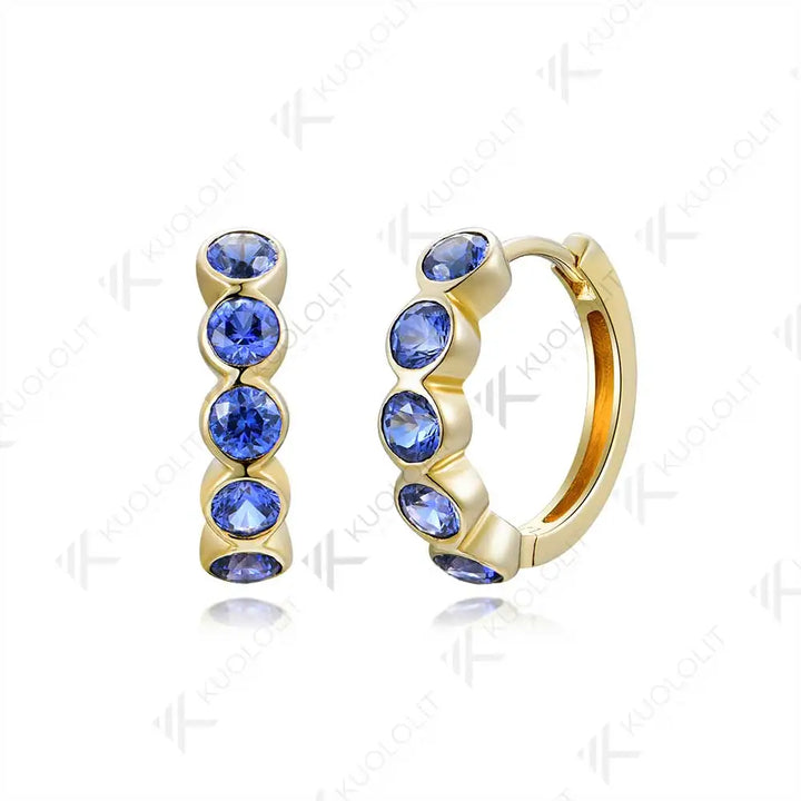 Maelia Aurette Sapphire Hoops