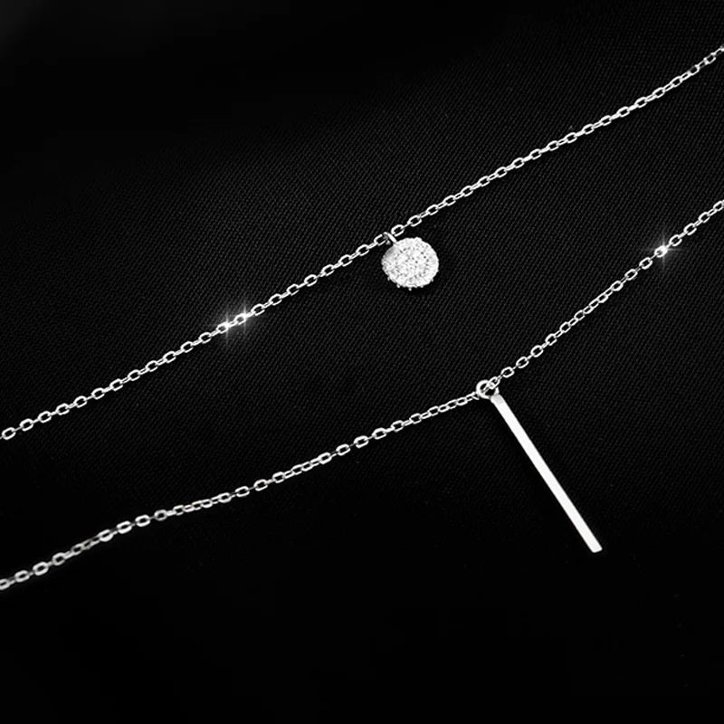 Sterling Silver Double Layer Necklace