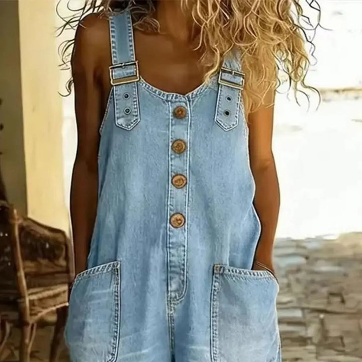 Saylor | Soft Denim Short Dungarees