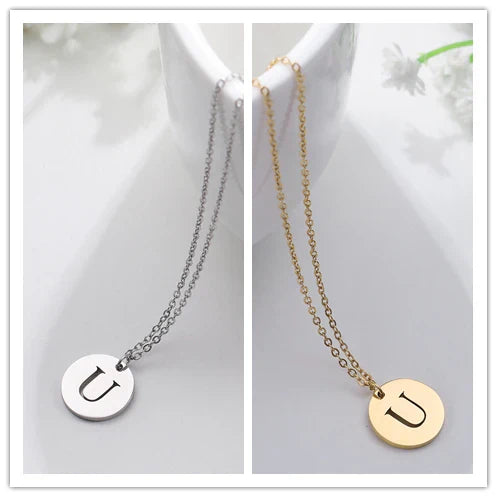 Elegant Gold Letter Pendant Necklace