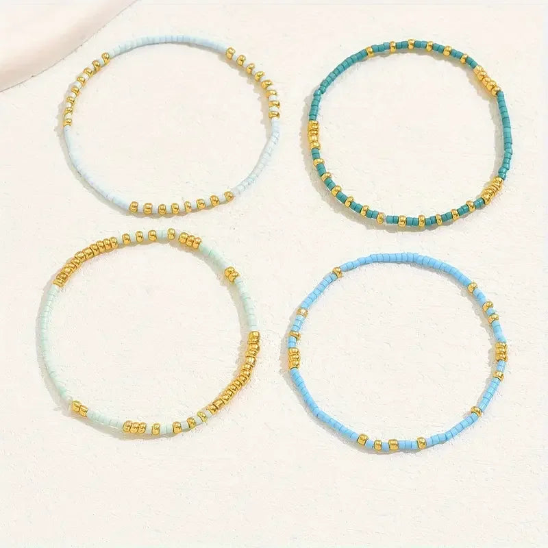 Chic Bohemian Turquoise Bead Bracelet Set