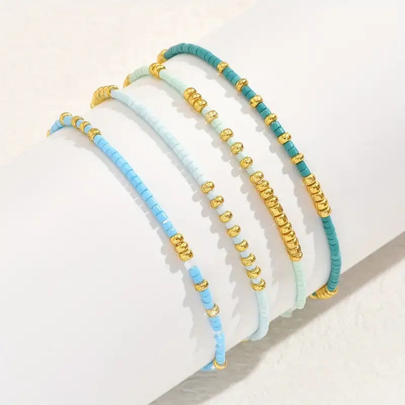 Chic Bohemian Turquoise Bead Bracelet Set