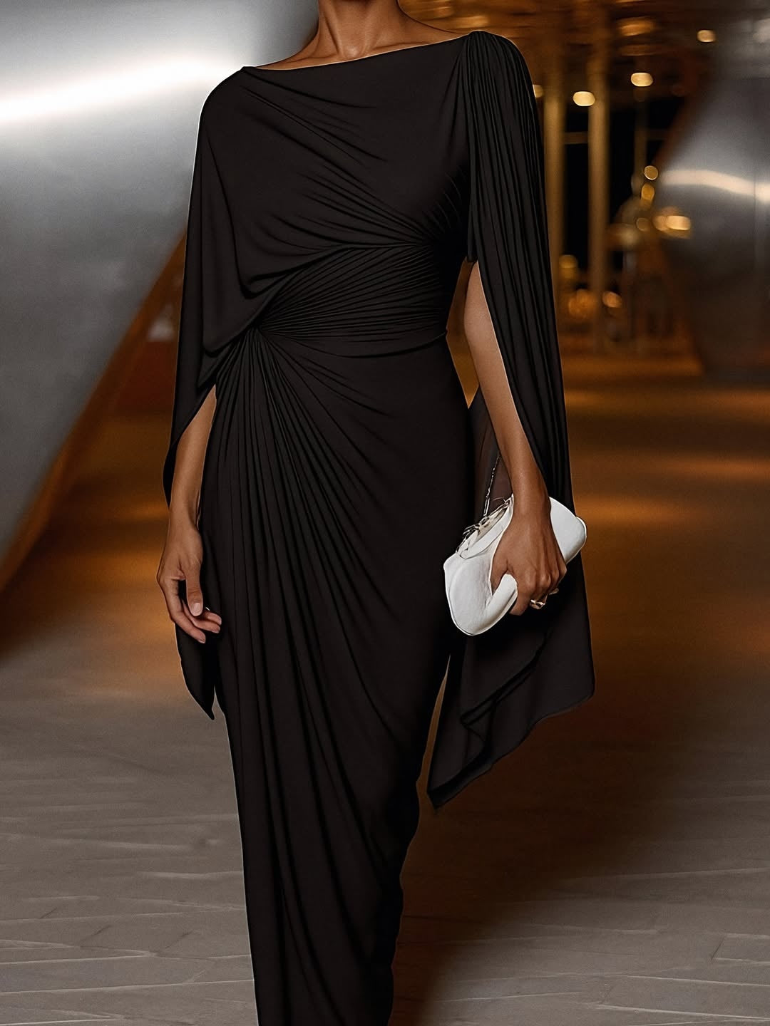 Valerisse | Draped Elegance Maxi Dress