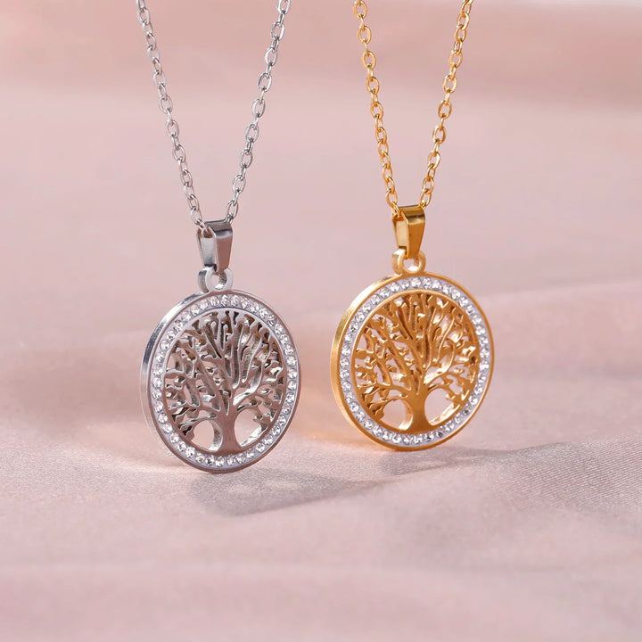 Brilliant Round Tree of Life Pendant