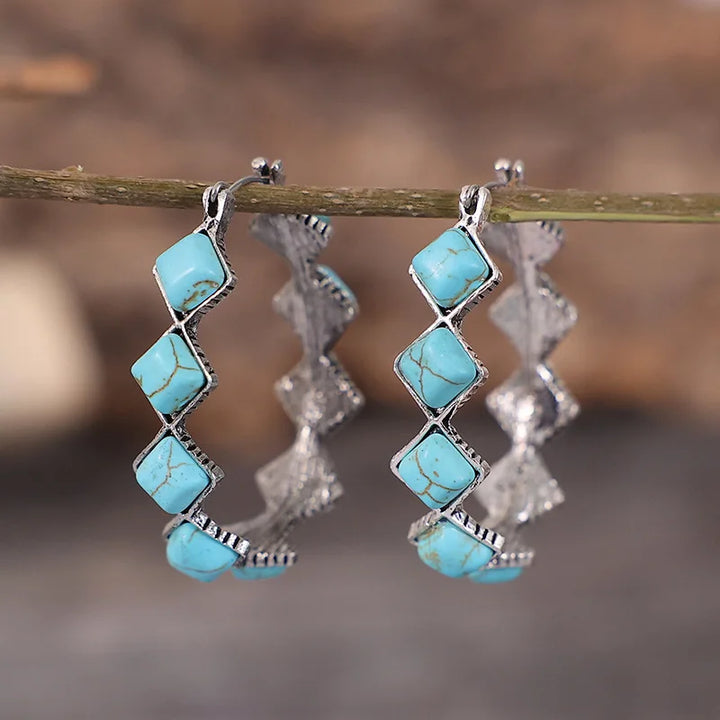 Vintage U-Shaped Turquoise Earrings