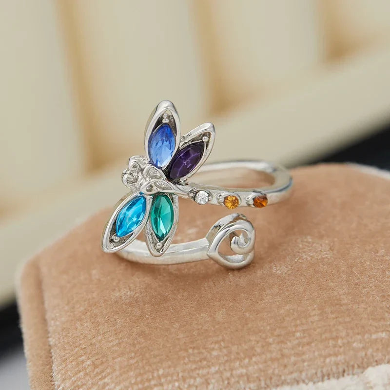Vintage Dragonfly Adjustable Ring