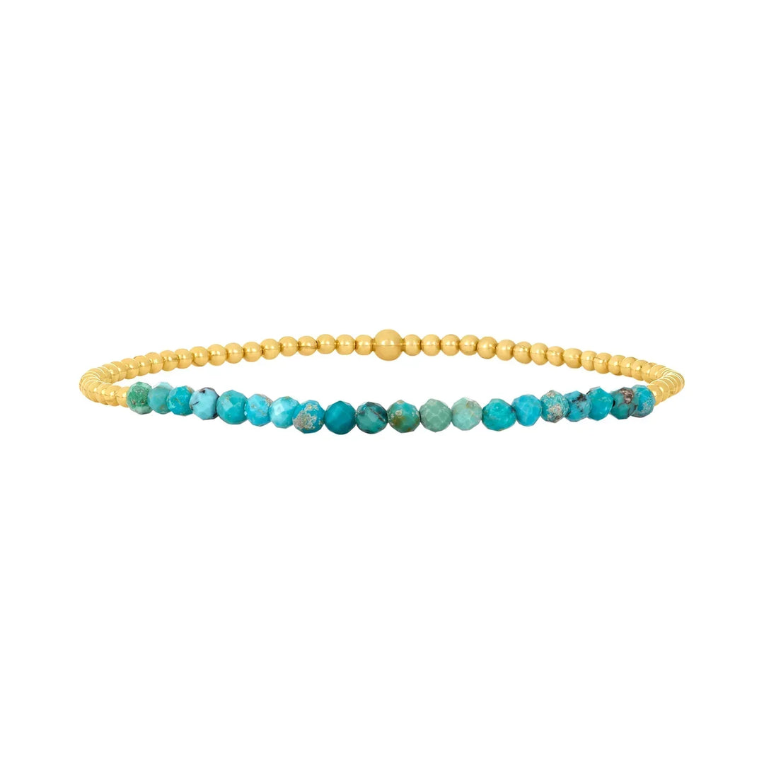 Chic 18K Gold Turquoise Bead Bracelet