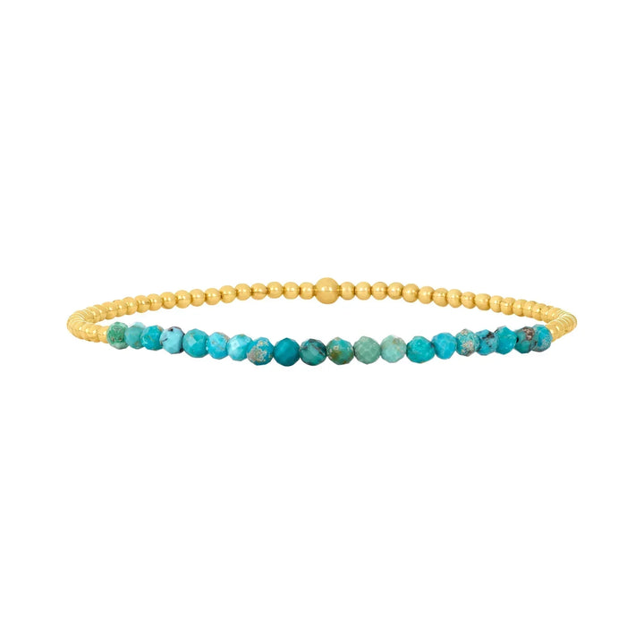 Chic 18K Gold Turquoise Bead Bracelet
