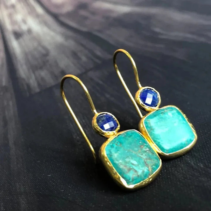Square and Elegant Turquoise Earrings