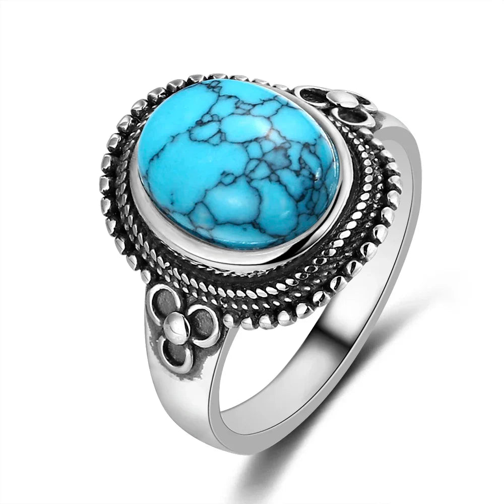 Timeless Oval Turquoise Silver Ring