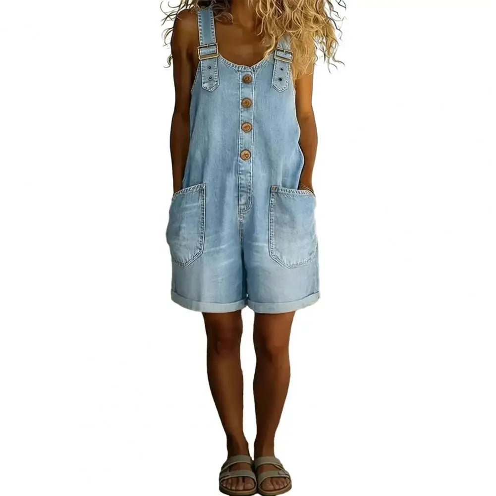 Saylor | Soft Denim Short Dungarees