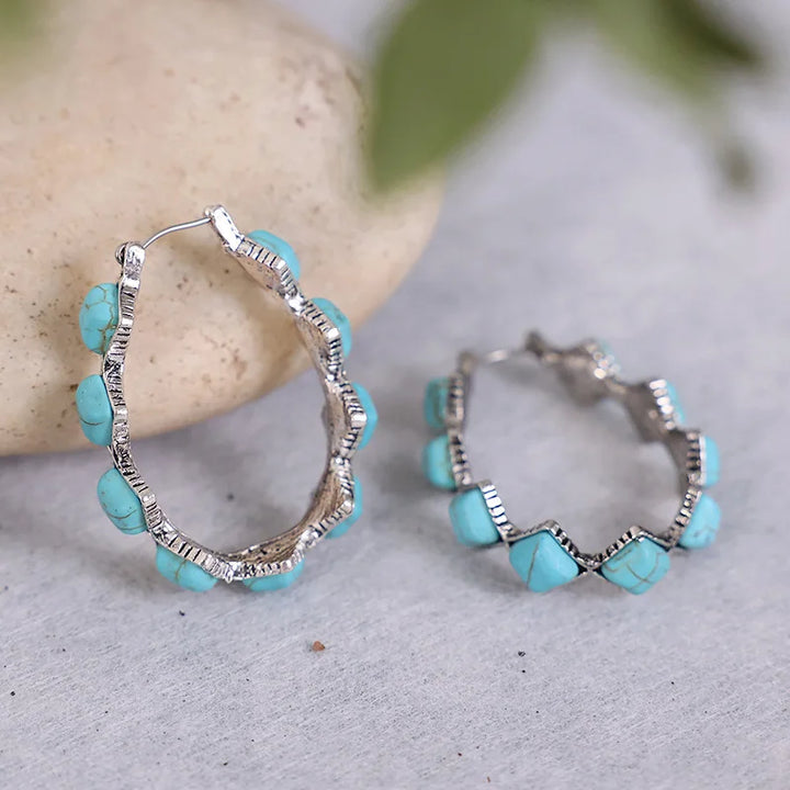 Vintage U-Shaped Turquoise Earrings
