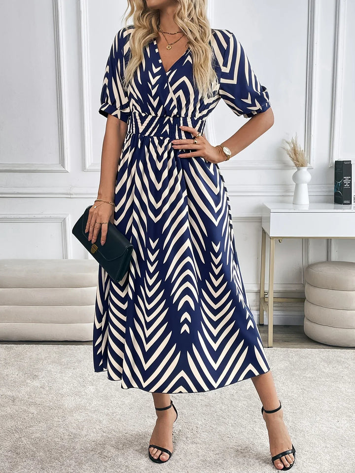 Elara | Geometric Midi Dress
