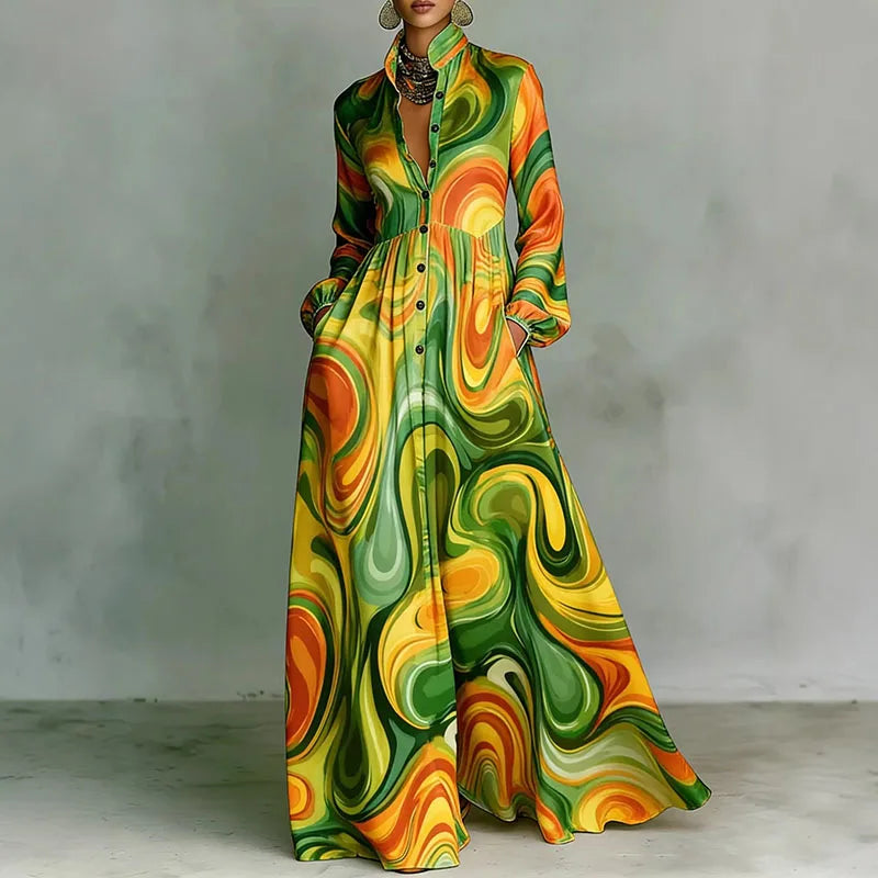 Arlena | Structured Button Maxi Dress